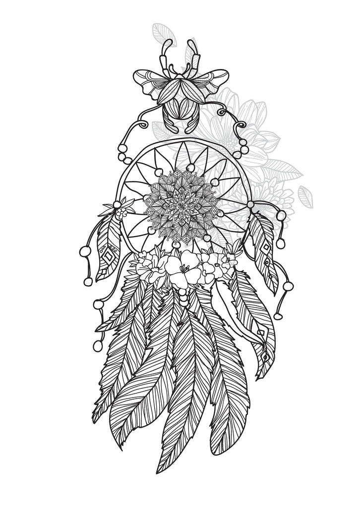 Dream catcher coloring book for adults digital â monsoon publishing usa