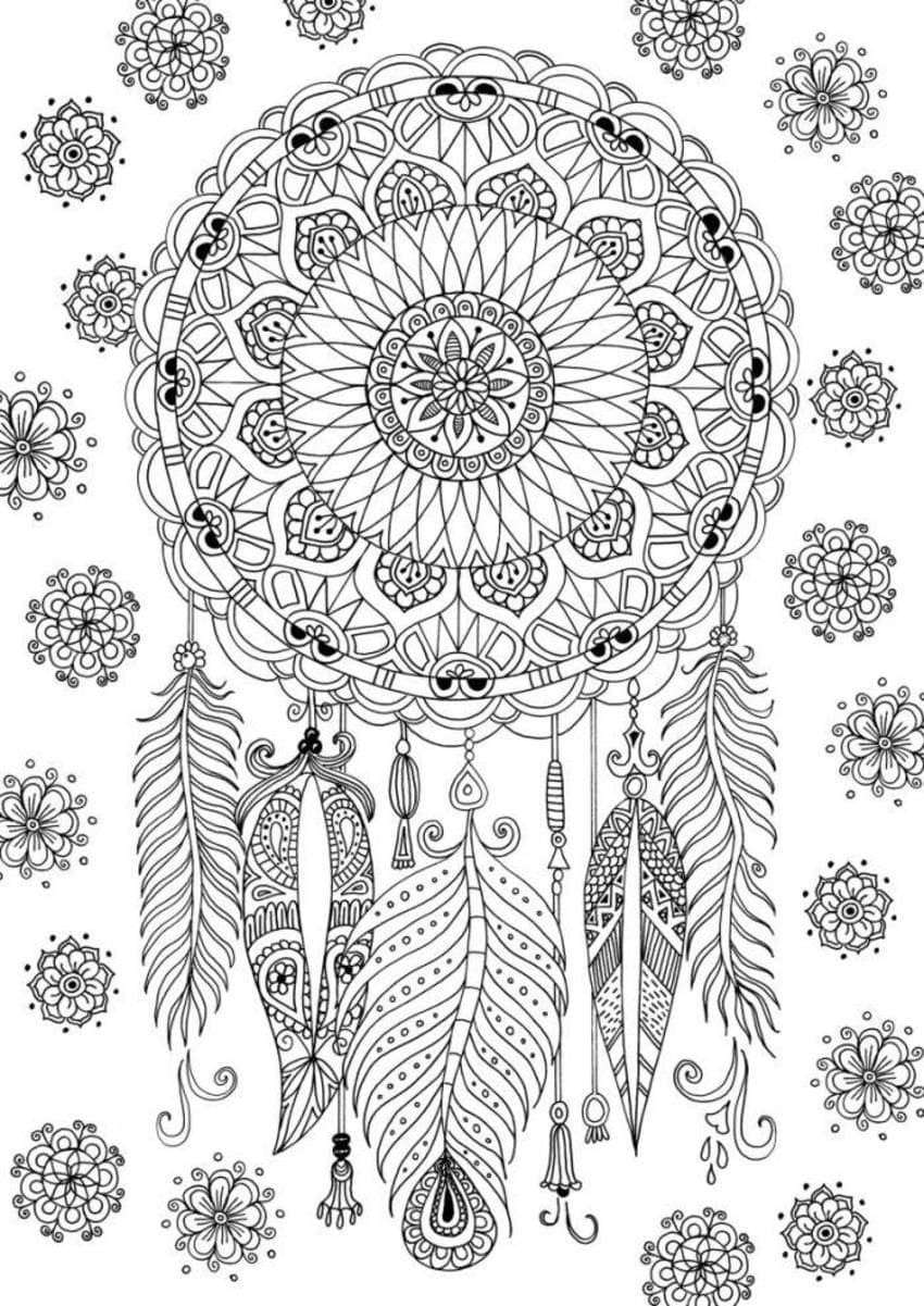 Dreamcatcher coloring pages wonder day â coloring pages for children and adults