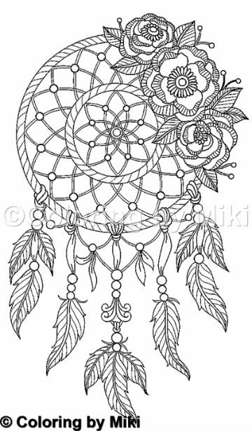 Dream catcher coloring page coloring coloringforadults pattern design ããã â dream catcher coloring pages pattern coloring pages mandala coloring pages