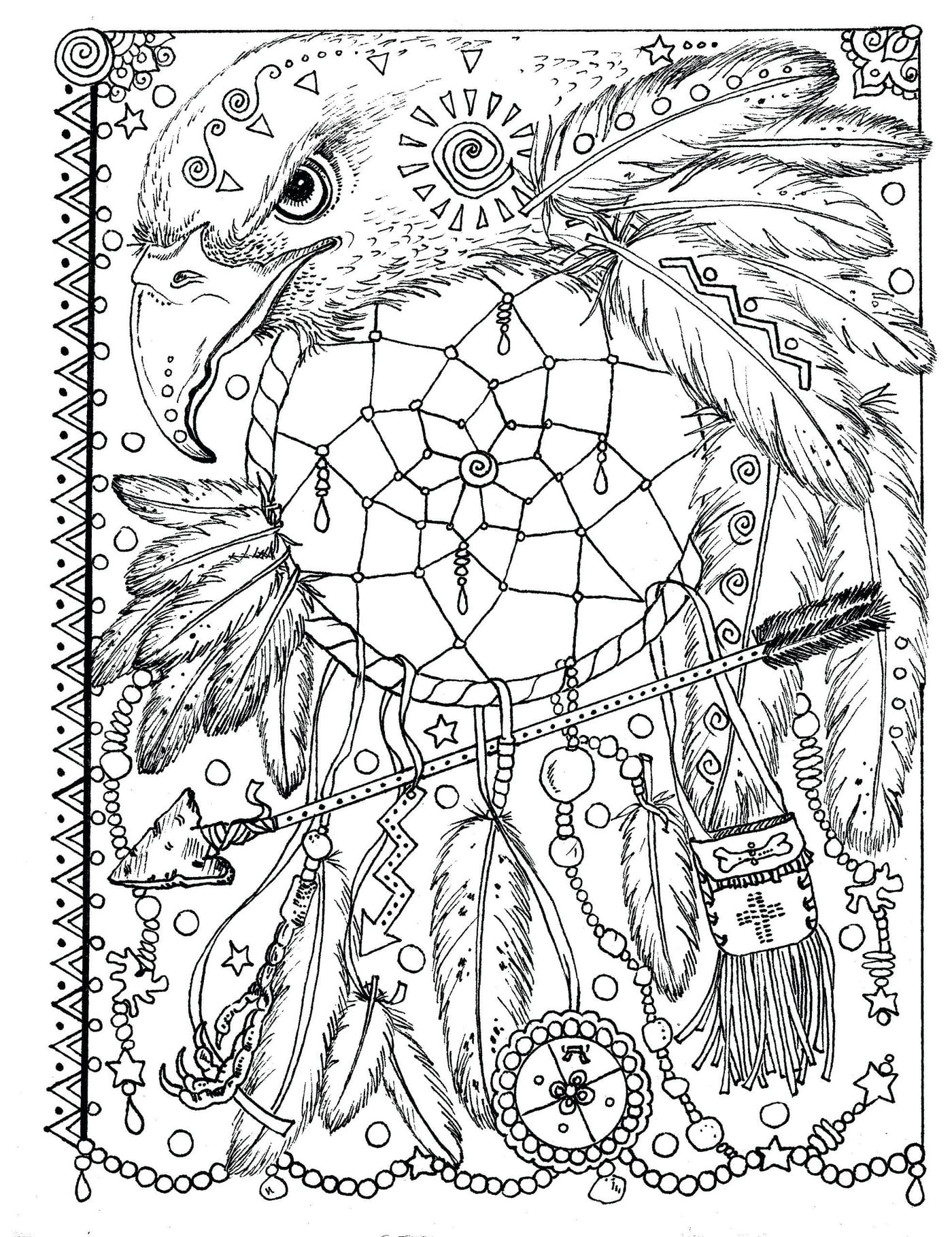 Dreamcatcher coloring pages wonder day â coloring pages for children and adults