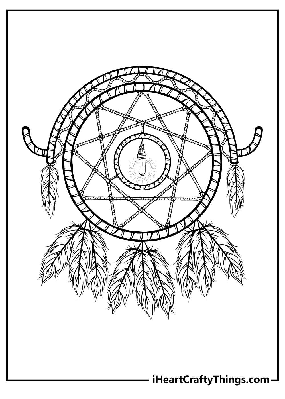 Dream catcher coloring pages free printables