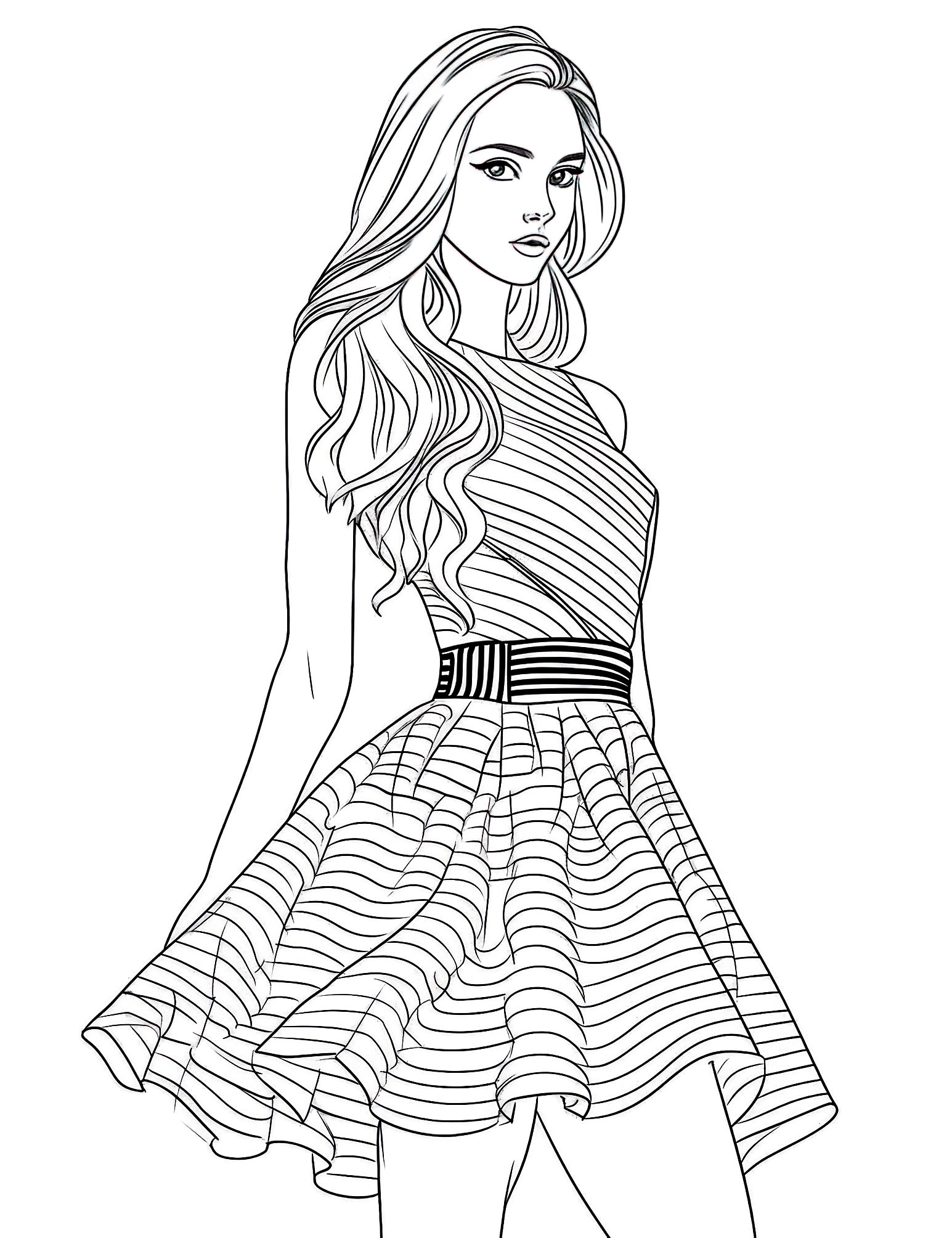 Stunning dress coloring pages for kids and adults