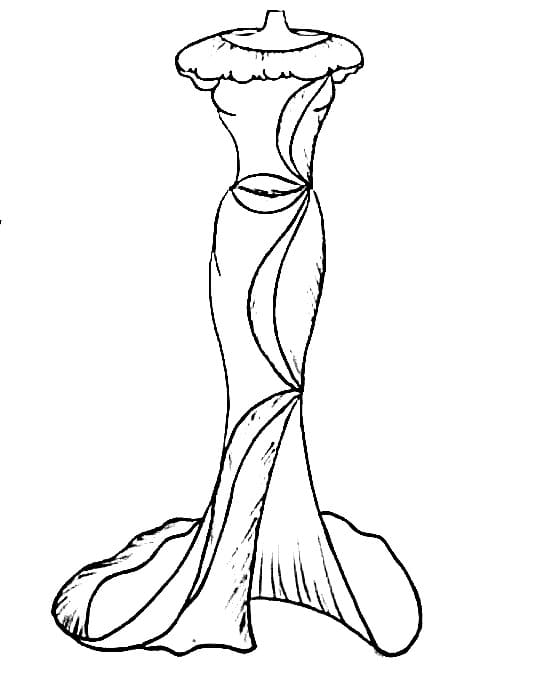 Printable dress coloring page