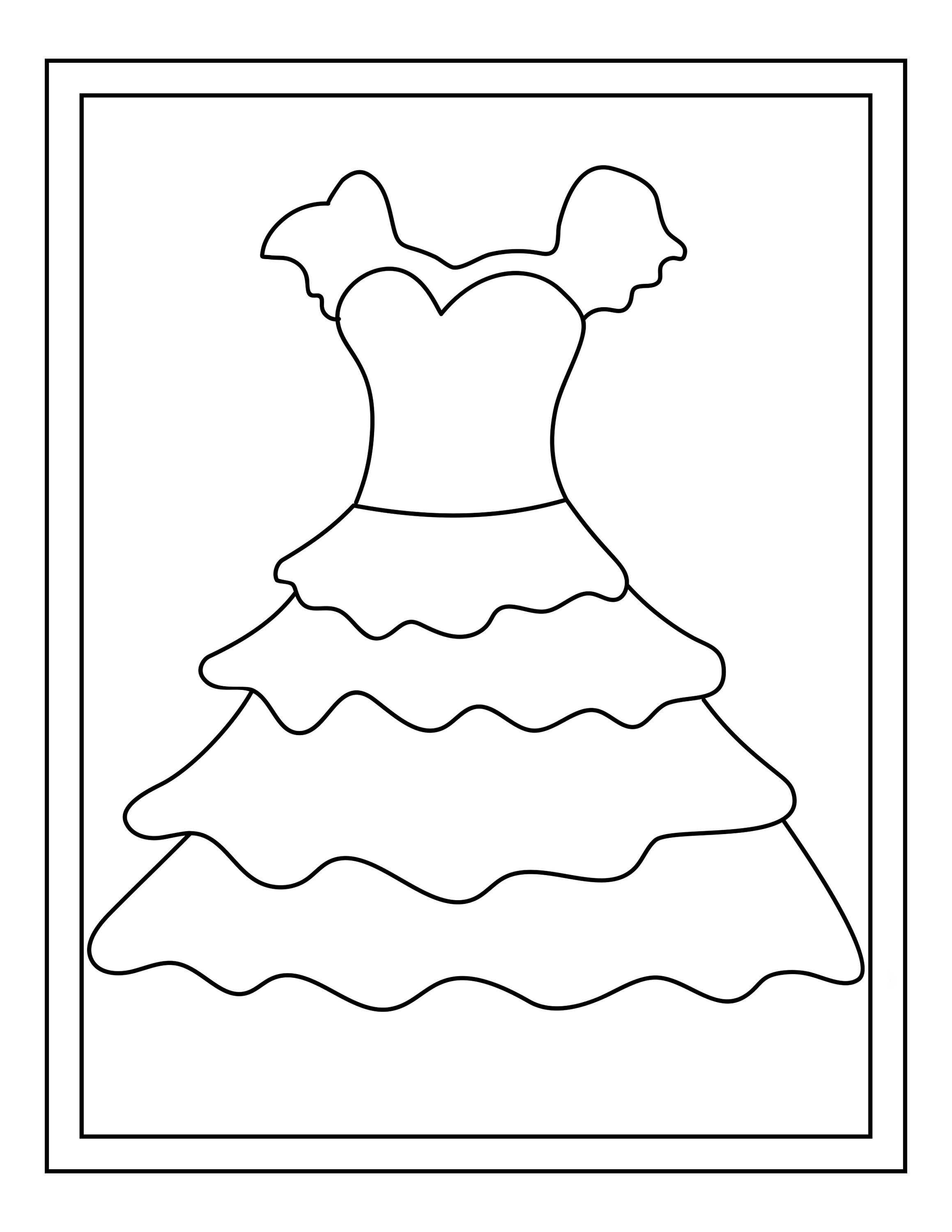 Printable dress coloring pages
