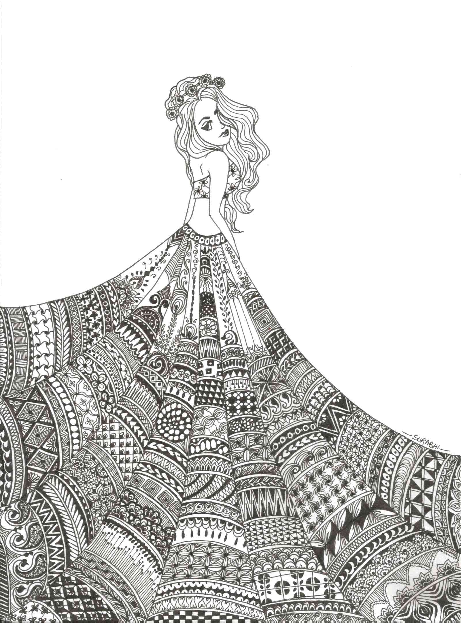 Dress coloring pages for adults