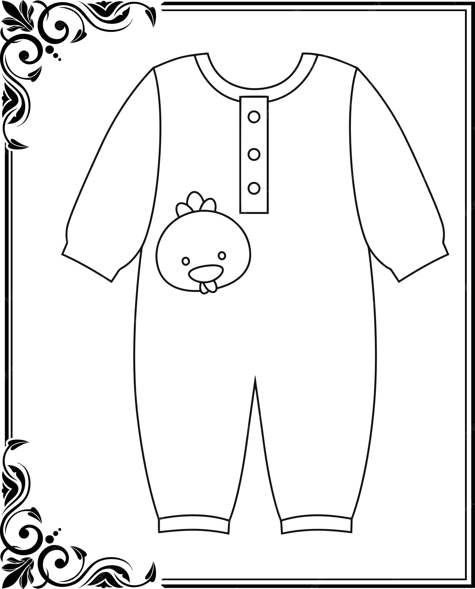 Premium vector dresses coloring pages for kids