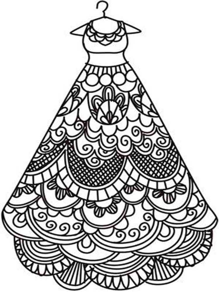 A lovely dress coloring page