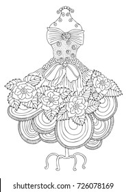Dress coloring page royalty