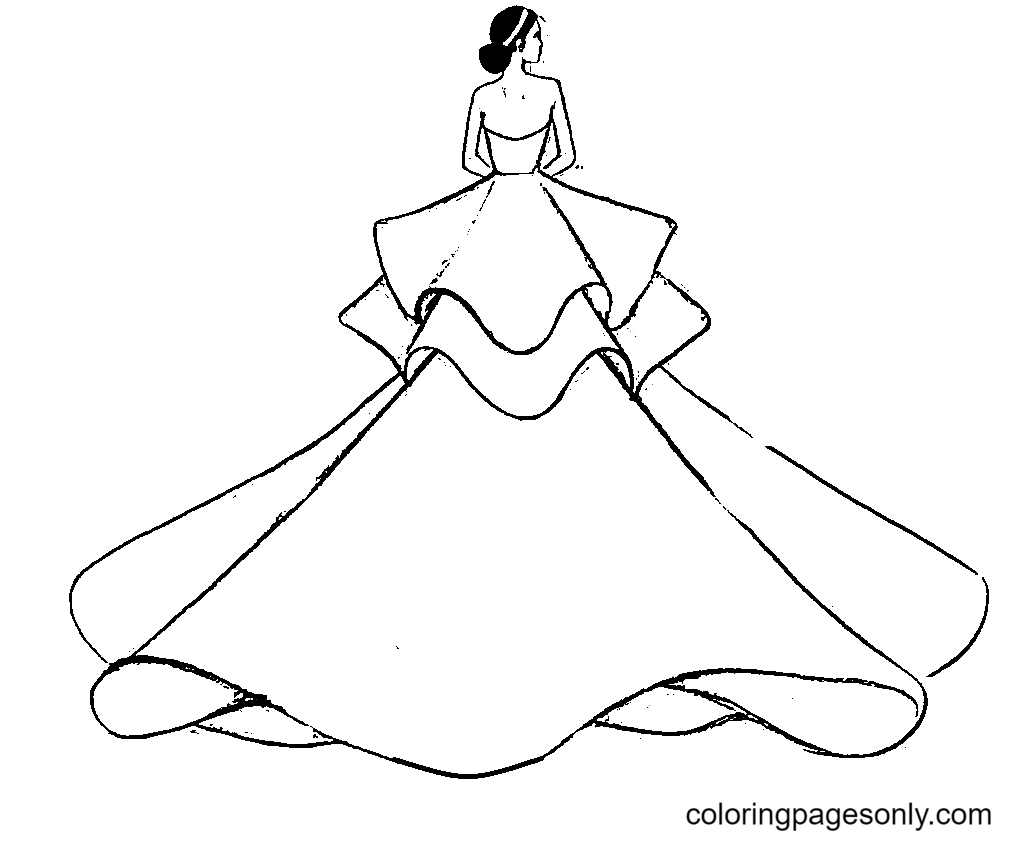 Dress coloring pages printable for free download