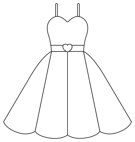 Wedding dress coloring page free printable coloring pages