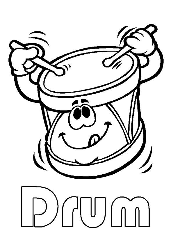 Coloring pages drum musical instrument coloring pages