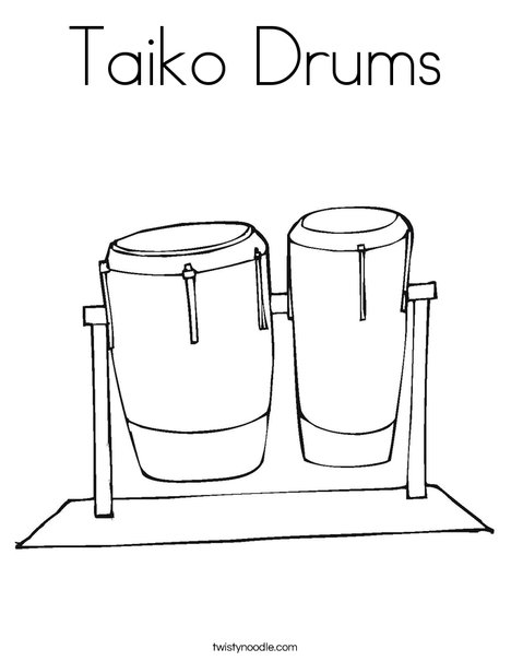 Taiko drums coloring page