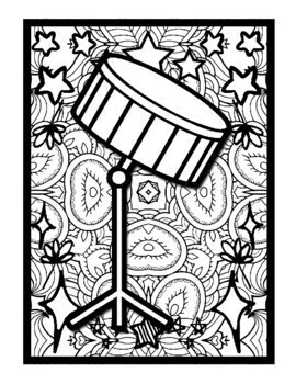 Drums mindfulness mandala coloring pages music coloring printable sheets pdf