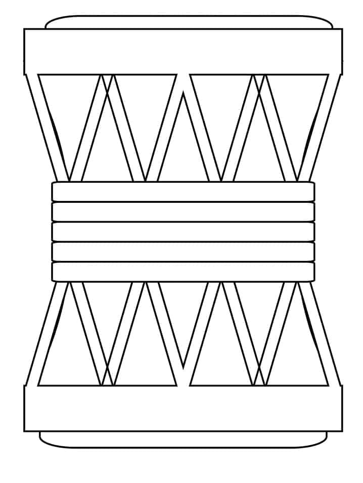 African drum coloring page