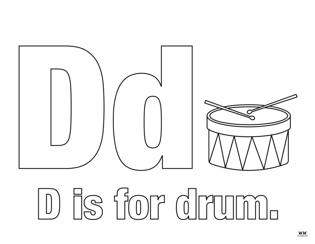 Letter d coloring pages