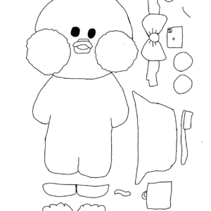 Lalafanfan duck coloring pages printable for free download
