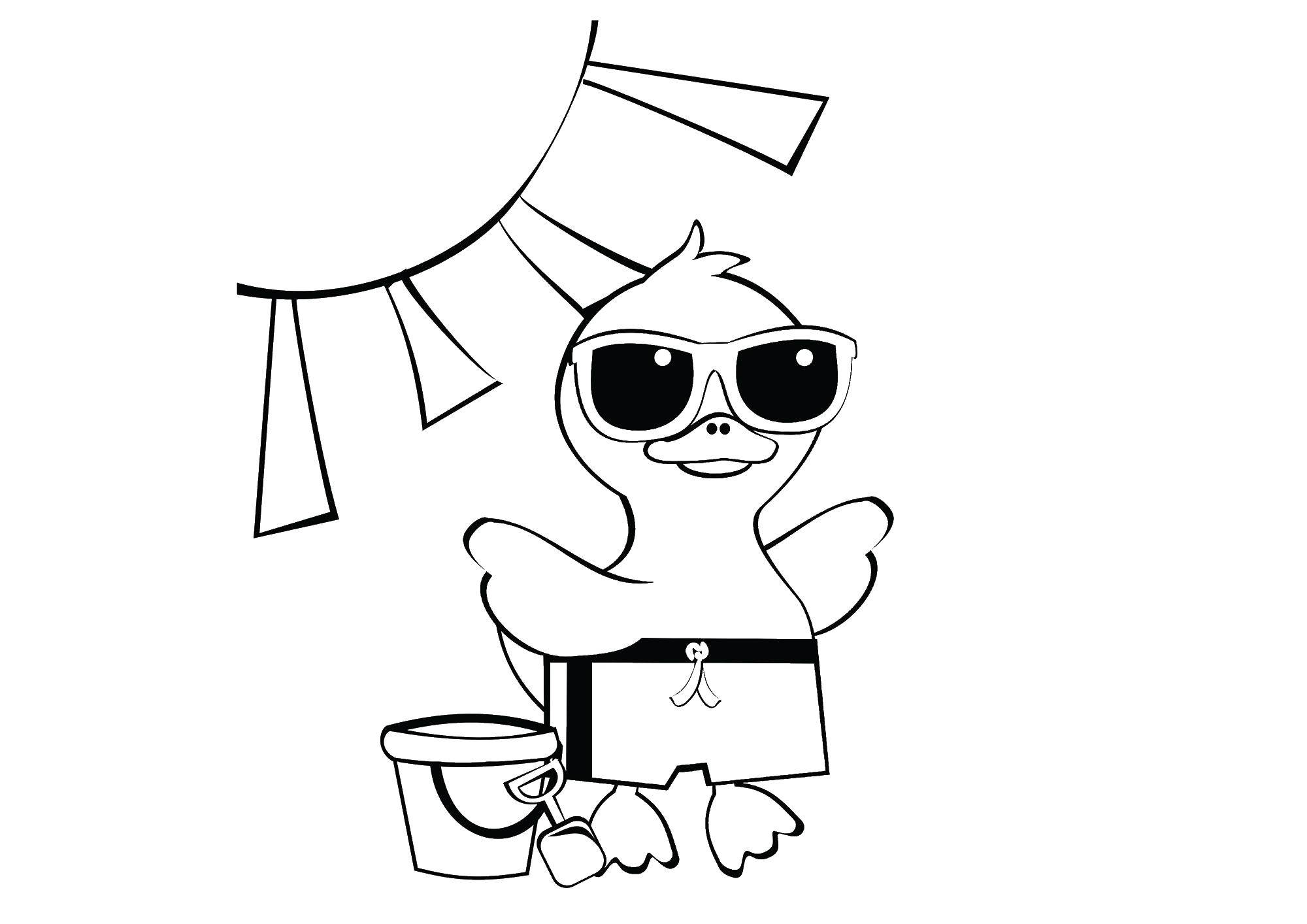 Online coloring pages coloring page duck with glasses animals download print coloring page