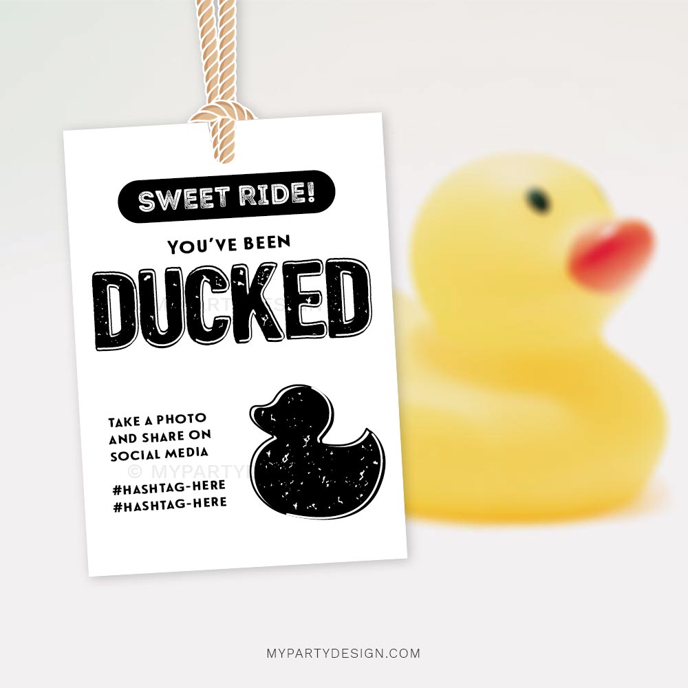 Sweet ride youve been ducked tags printable pdf
