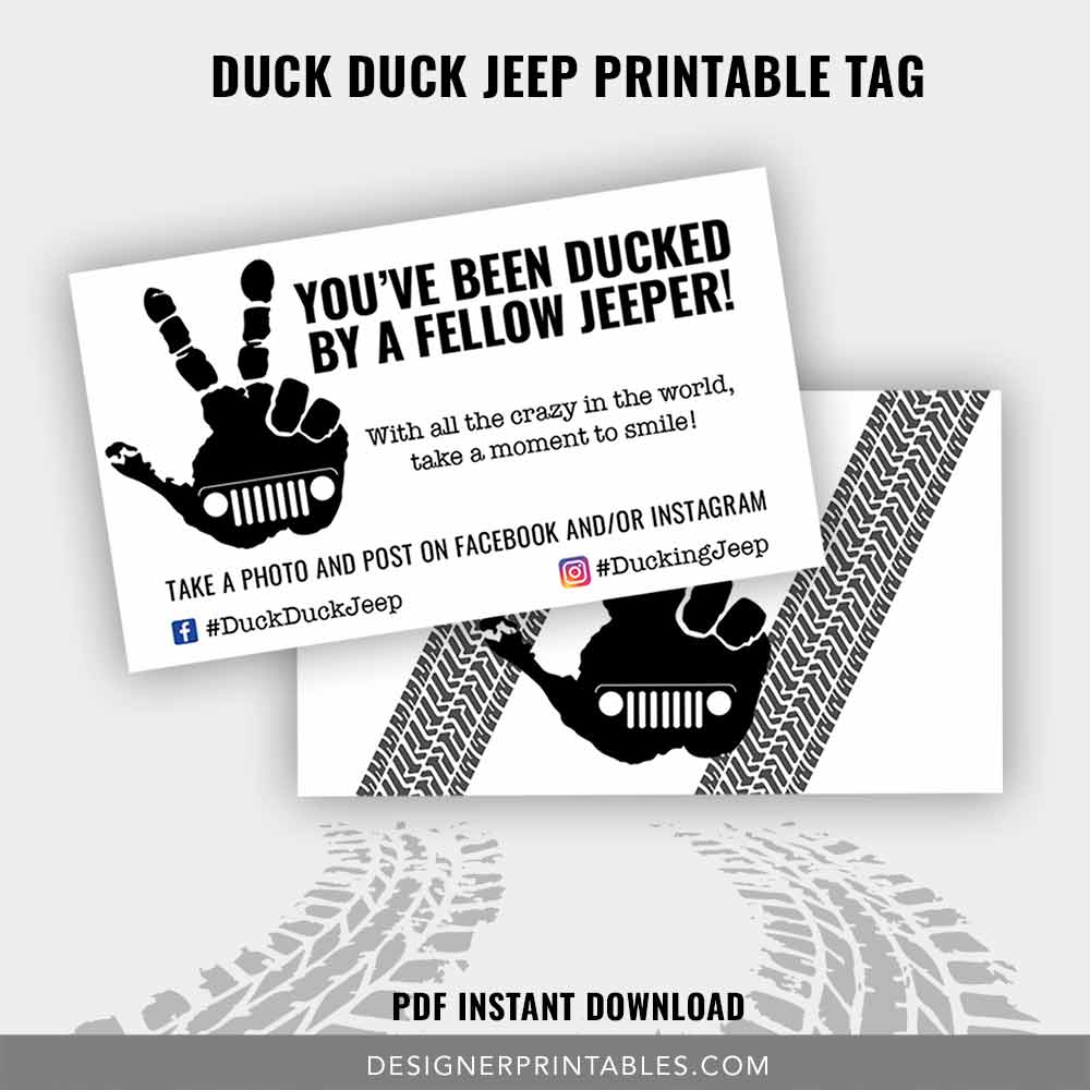 Duck duck jeep tag printable