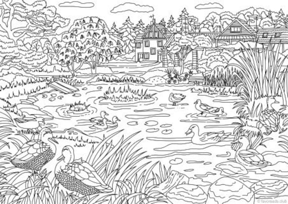 Ducks printable adult coloring page from favoreads coloring