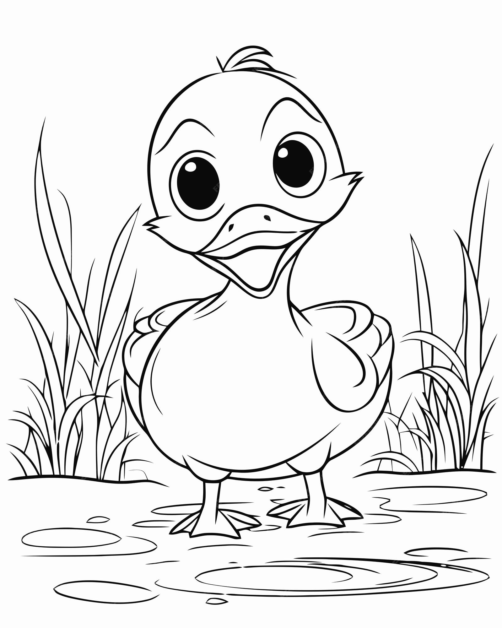 Premium vector duck coloring page for kids print this duck coloring page for kids