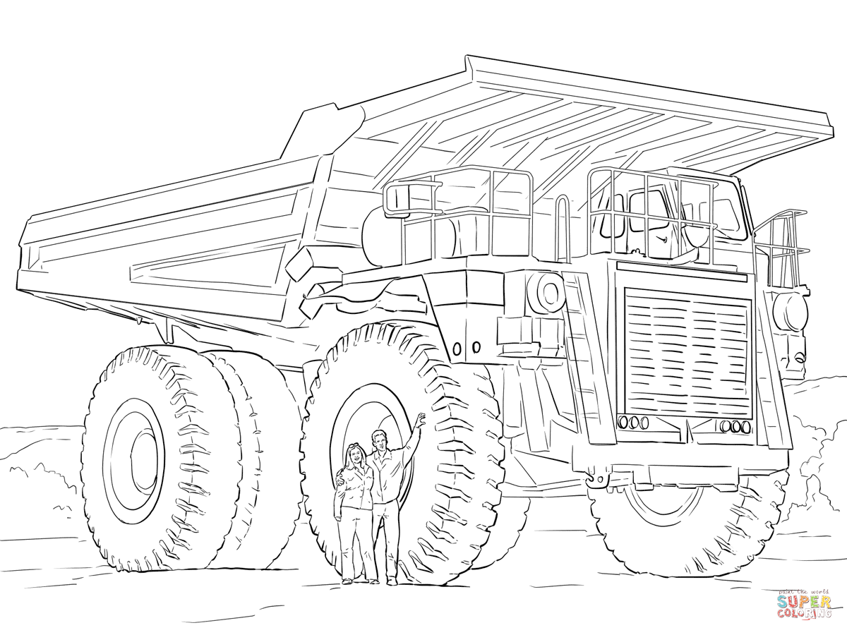 Dump truck coloring page free printable coloring pages