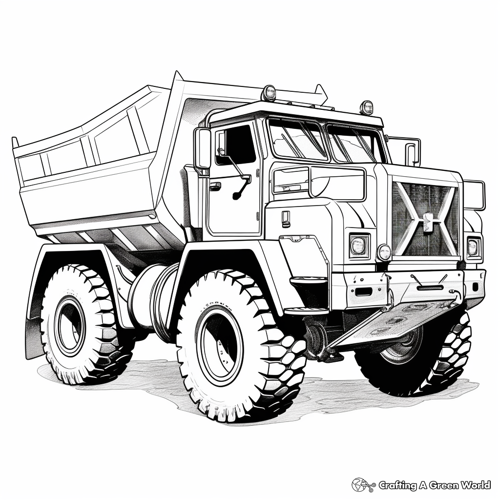Dump truck coloring pages