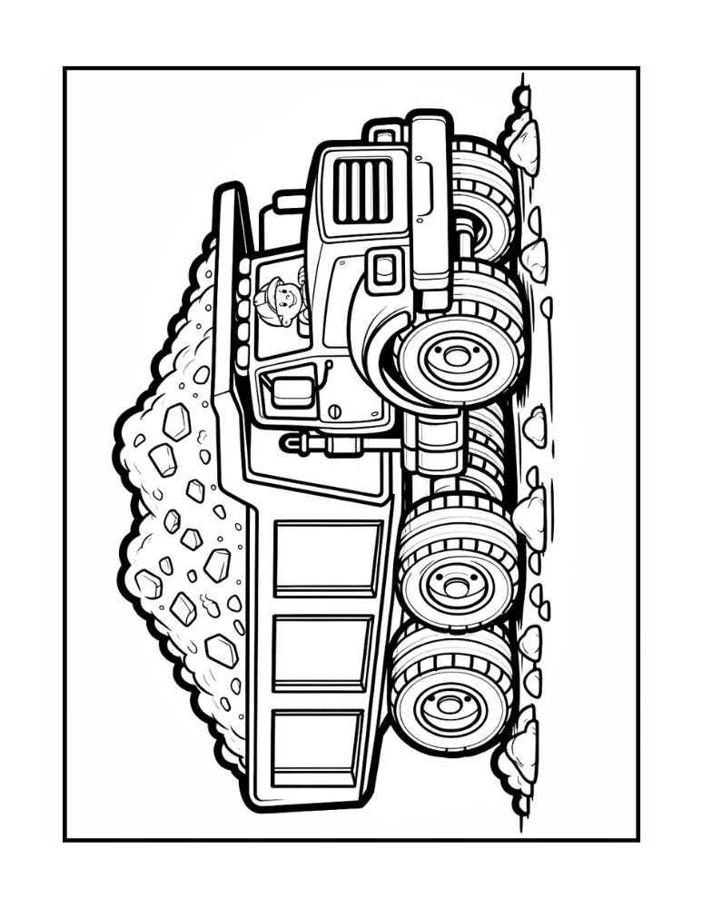Free dump truck coloring pages for kids