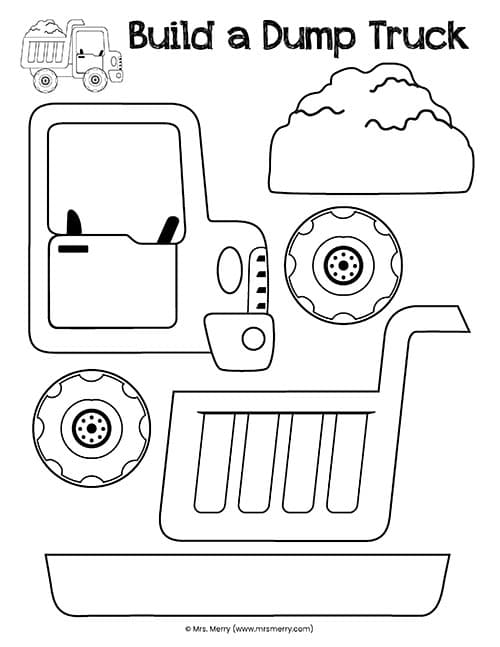 Free printable dump truck template mrs merry