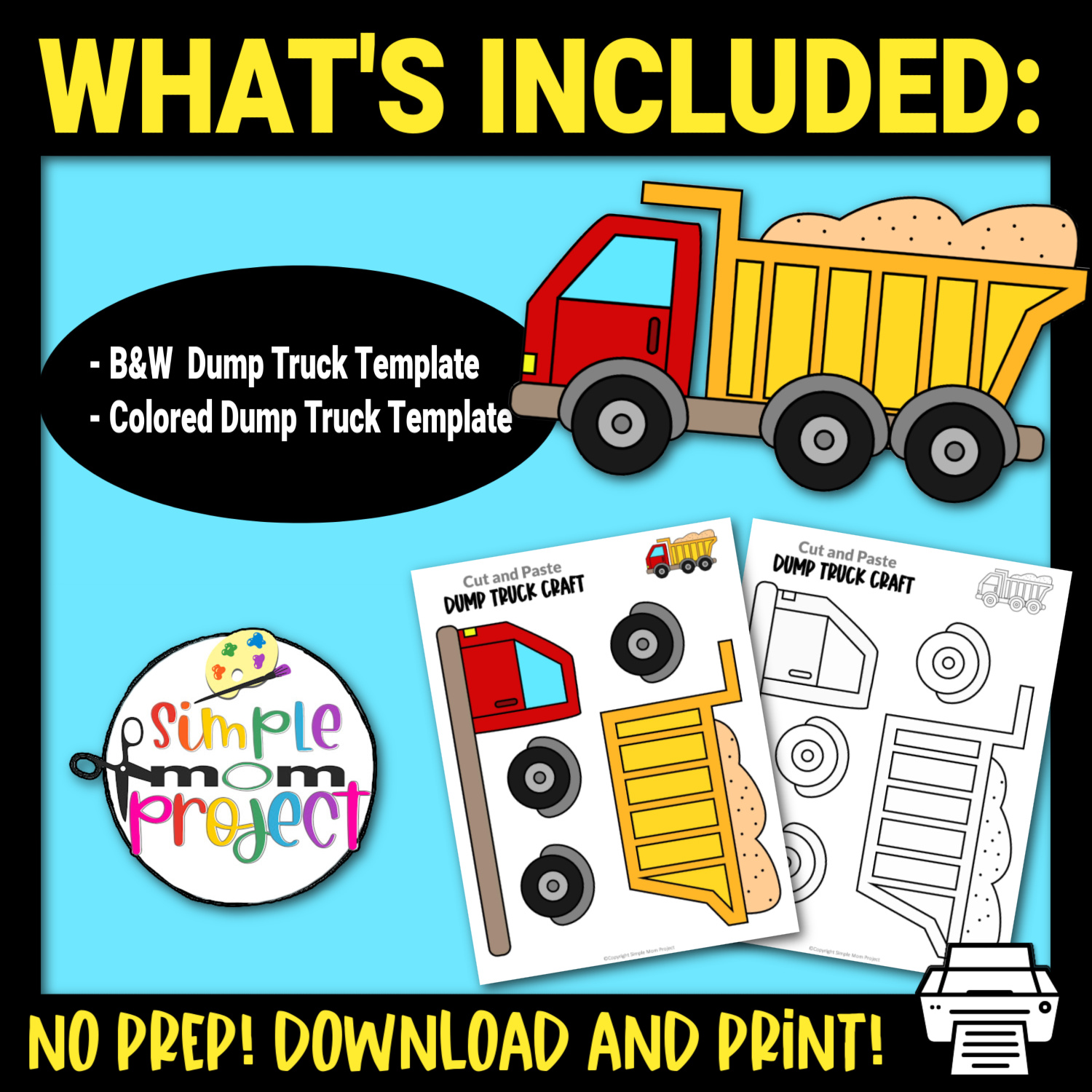 Dump truck cut and paste craft
