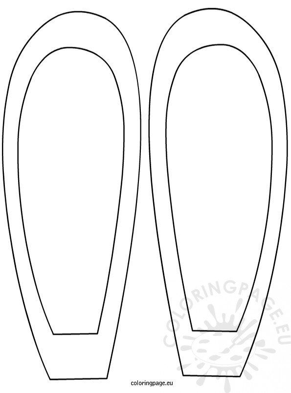 Easter bunny ears template coloring page