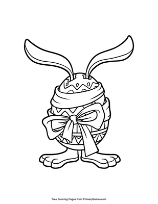 Easter egg with bunny ears coloring page â free printable pdf from