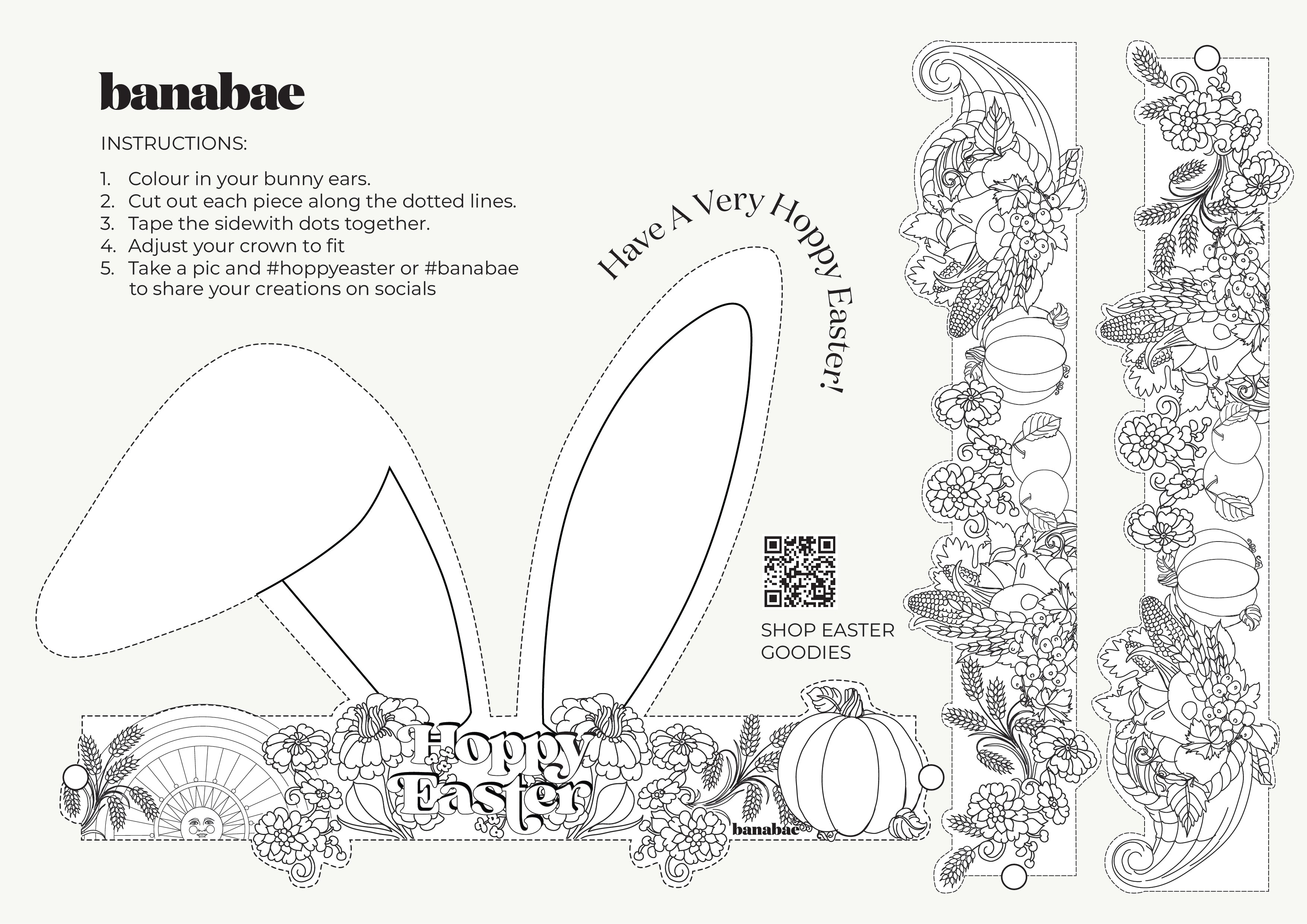 Free bunny ears colouring in download