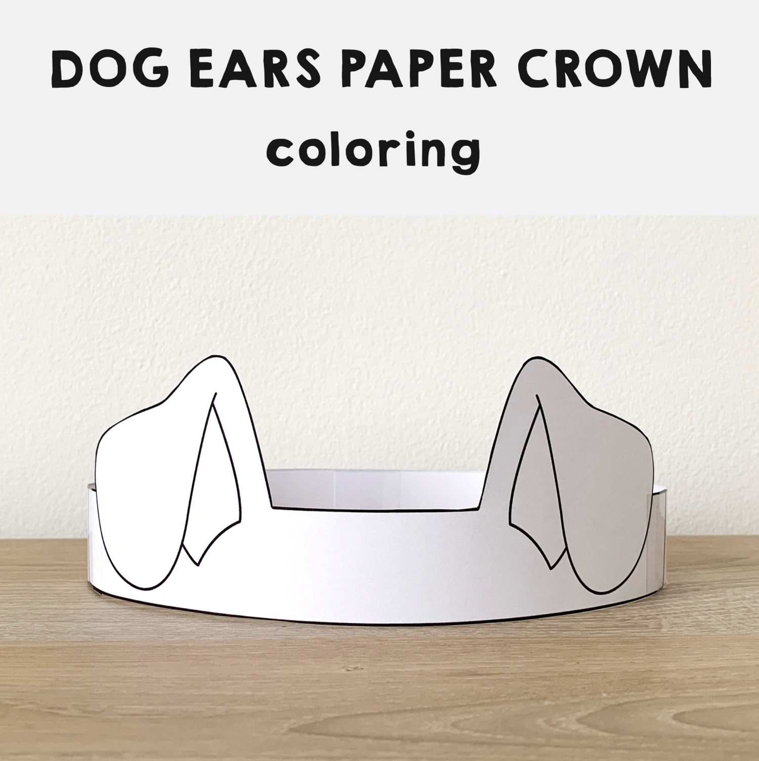 Dog ears crown headband printable coloring craft made by teachers