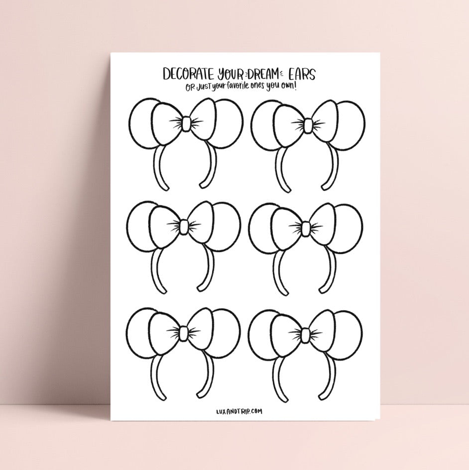 Printable design your ears coloring page â lux trip
