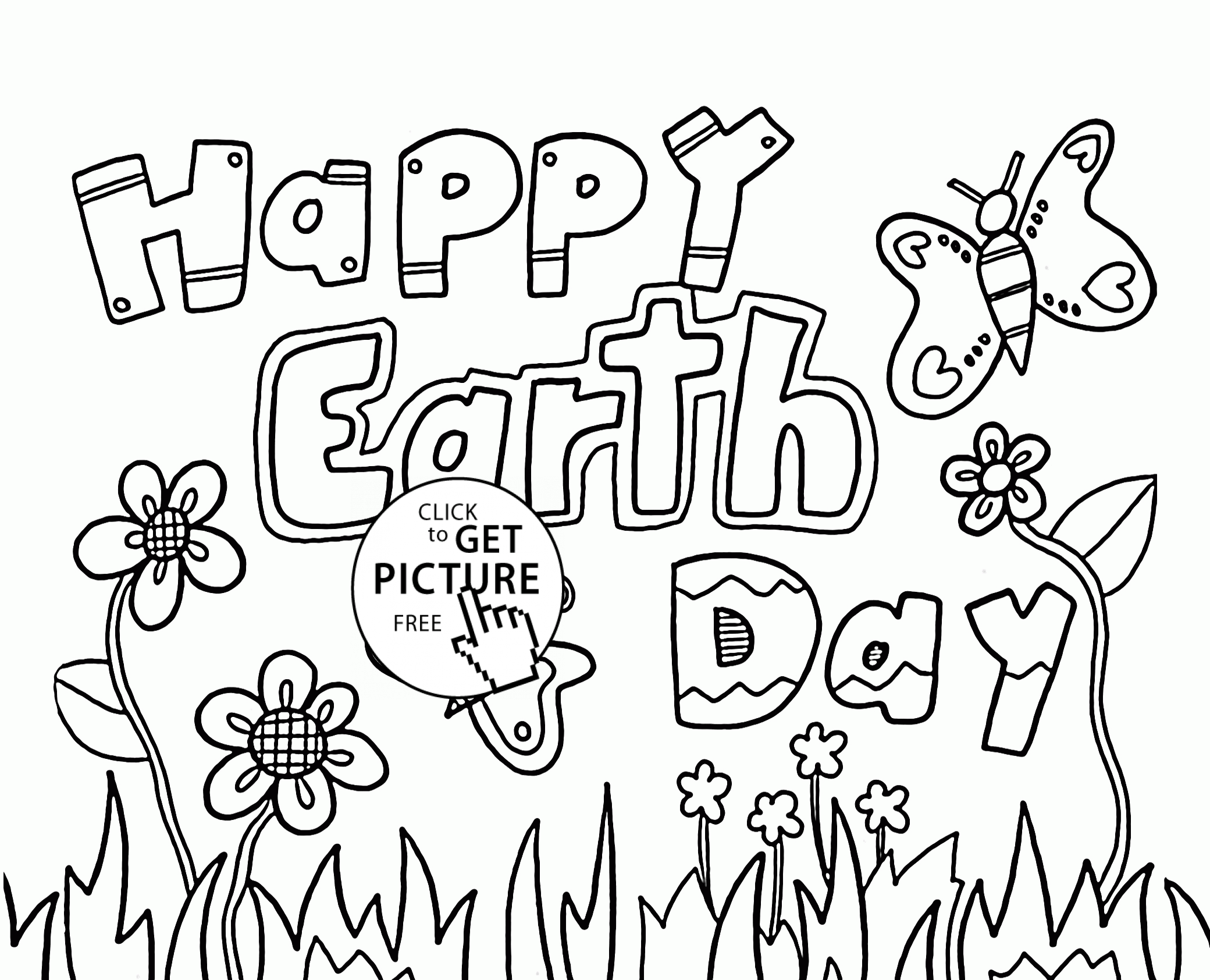 Happy earth day coloring page for kids coloring pages printables free