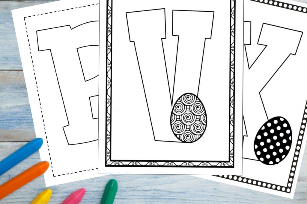 Easter egg alphabet coloring pages