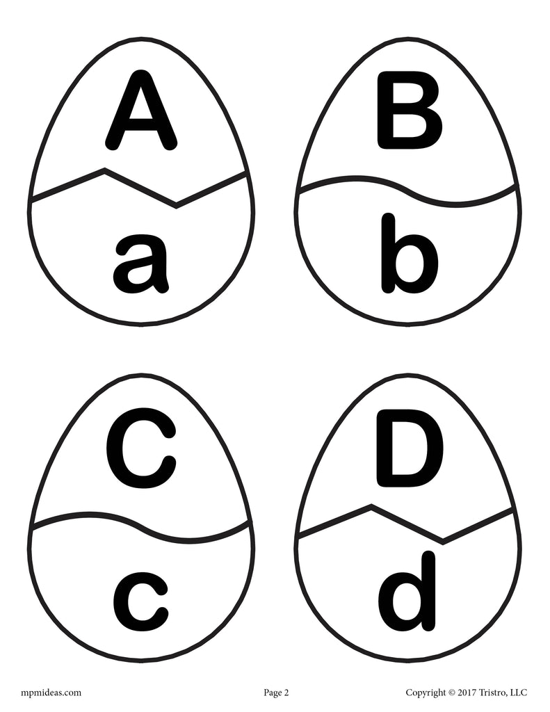 Easter egg alphabet matching game