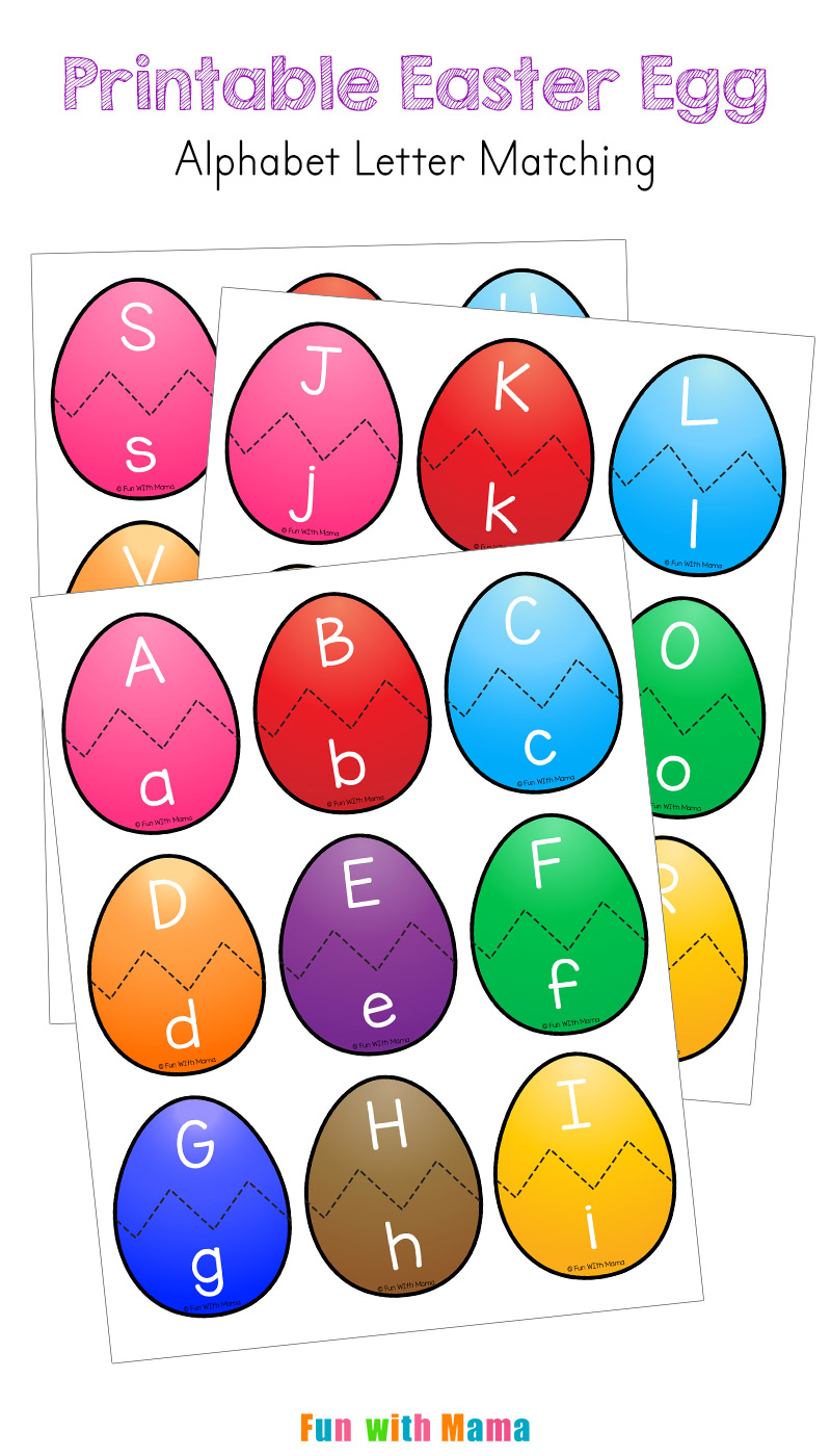 Easter alphabet letter match activity for preschoolers