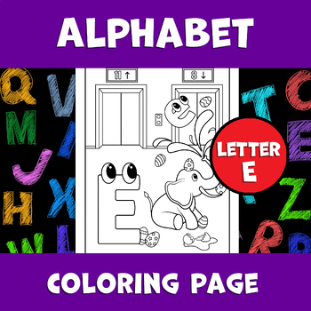 Alphabet coloring page letter e abc letters easter activity spring