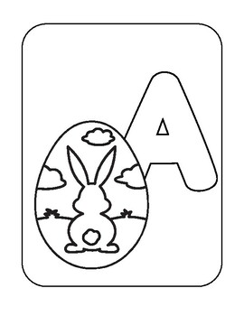 Simple easter egg alphabet letter coloring pagessheets tpt