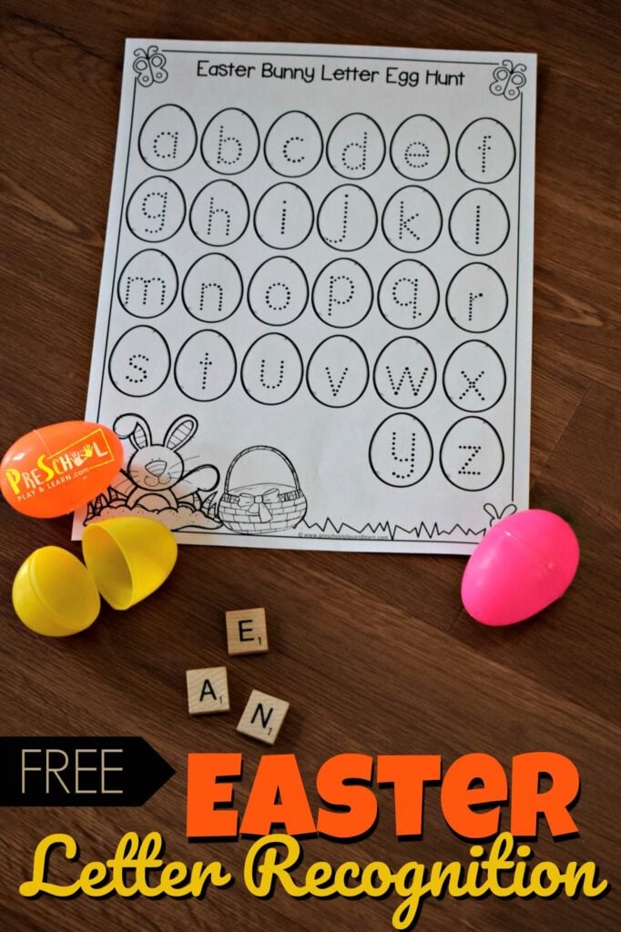 Alphabet easter egg hunt for preschoolers w free printable