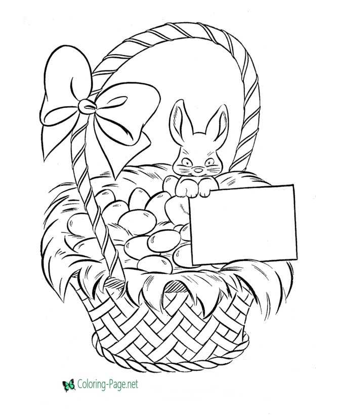 Easter basket coloring pages
