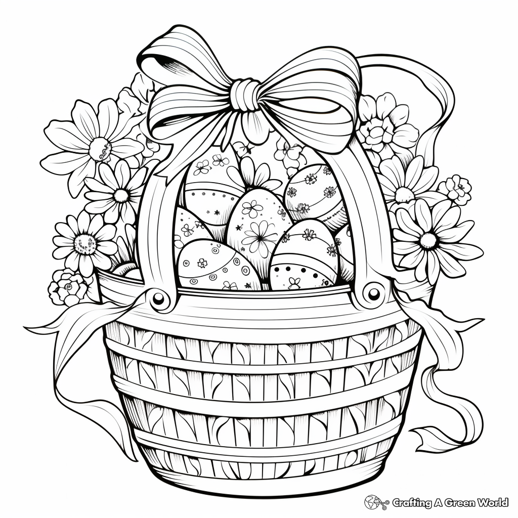 Easter basket coloring pages