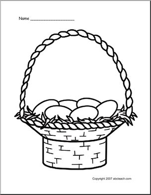 Coloring page easter basket