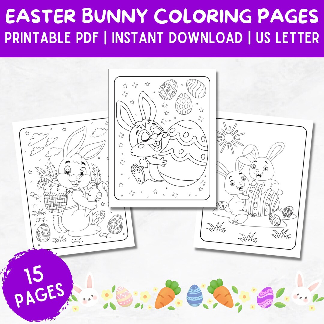 Easter bunny coloring pages for kidsprintable easter coloringeaster printable kids coloring pageseaster coloring book rabbit coloring