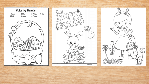 Color by number easter basket printable