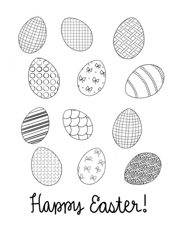 Easter egg coloring page color your own easter eggs coloring page easter activity easter basket fun instant download