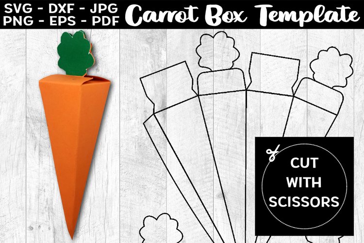 Carrot box template svg easter box template svg