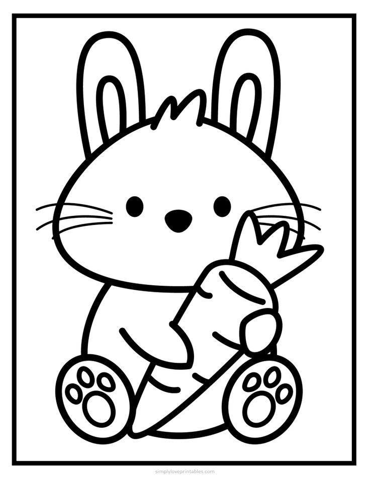 Free easter bunny holding carrot coloring page bunny coloring pages easter coloring book easter printables free